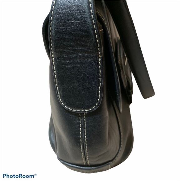 Cole Haan Black Leather Curved Shoulder Bag - Picture 13 of 15